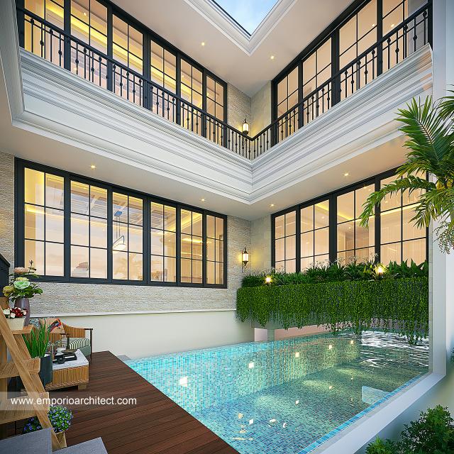 Gambar 2 Desain Rumah Klasik Mediteran 3.5 Lantai Ibu TN VI 1495 di  Jakarta Selatan