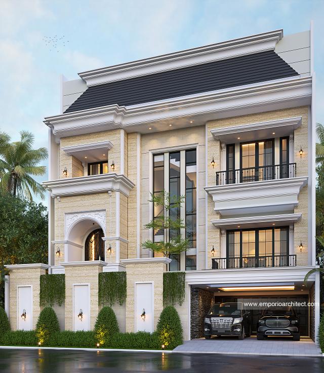 Gambar 1 Desain Rumah Mediteran 3.5 Lantai Bapak FDY di  Jakarta Barat