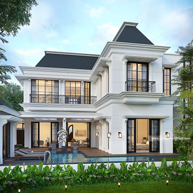 Desain Rumah Mediteran Klasik 2 Lantai Bapak WWN 1920 di  Lampung