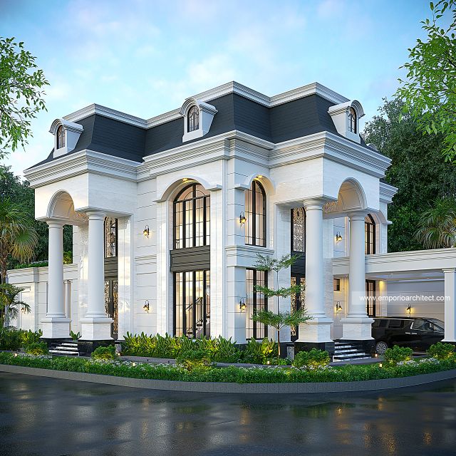 #housedesign - Mr. PLS Mediterranean Classic House 2 Floors Design - Timika, Mimika, Papua Tengah - Code 41038