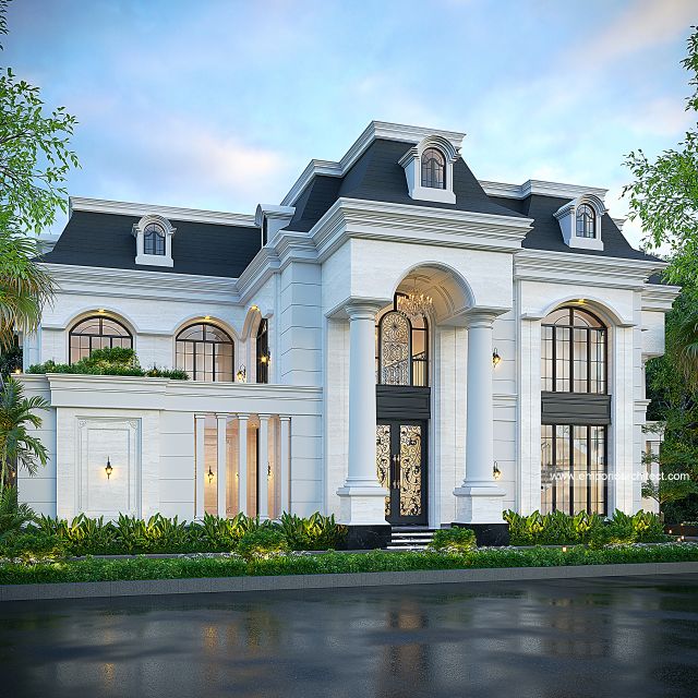 #homeexteriordesign - Mr. PLS Mediterranean Classic House 2 Floors Design - Timika, Mimika, Papua Tengah - Code 41039