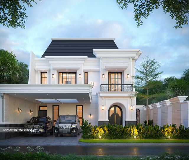 Gambar 1 Desain Rumah Mediteran Klasik 2 Lantai Bapak AKG 1924 di  Pontianak