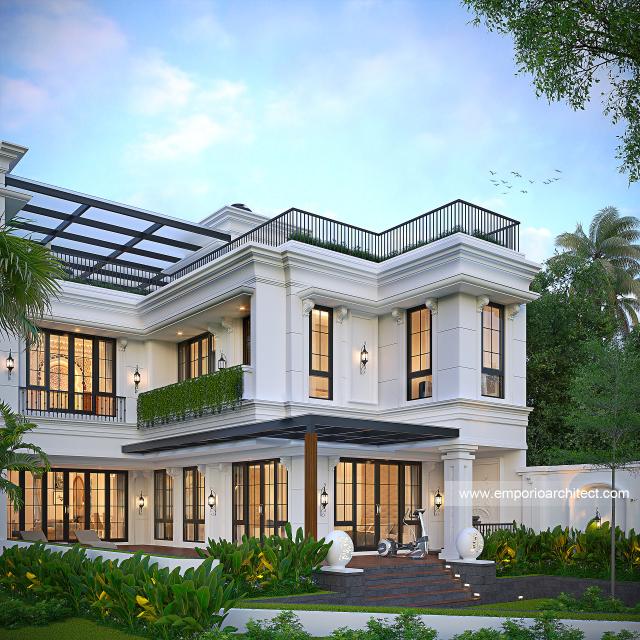 Gambar 3 Desain Rumah Mediteran Klasik 4 Lantai Ibu HN 1663 di  Bandung