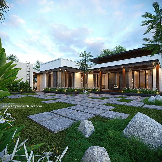 Desain Tampak Detail Belakang Rumah Modern 1 Lantai Bapak AB dan Ibu RL di Lombok