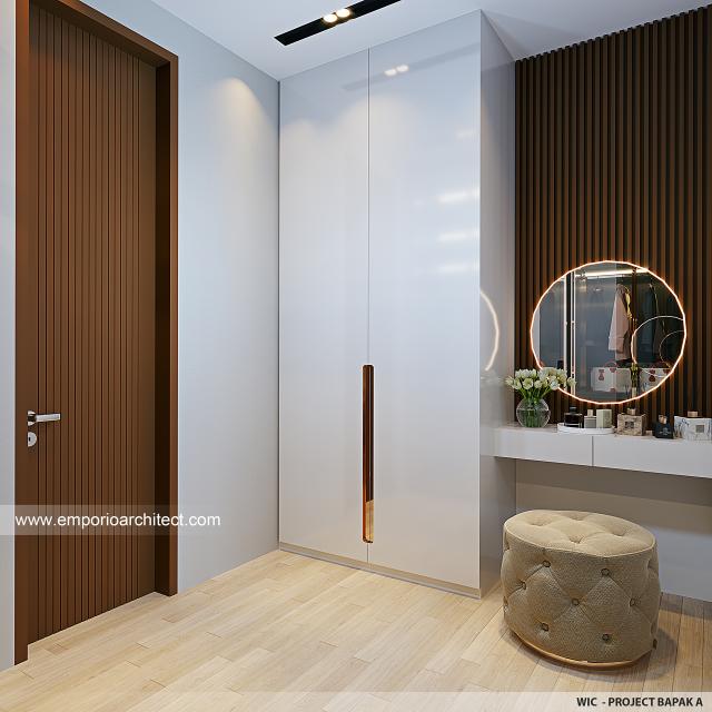 Desain Walk In Closet Rumah Modern 1 Lantai Bapak AB dan Ibu RL di Lombok