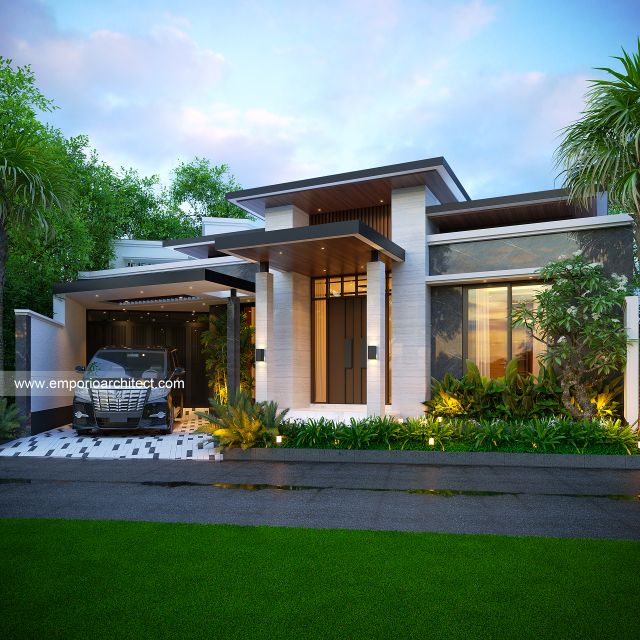 Gambar 1 Desain Rumah Modern 1 Lantai Ibu MRK 1748 di  Bandung