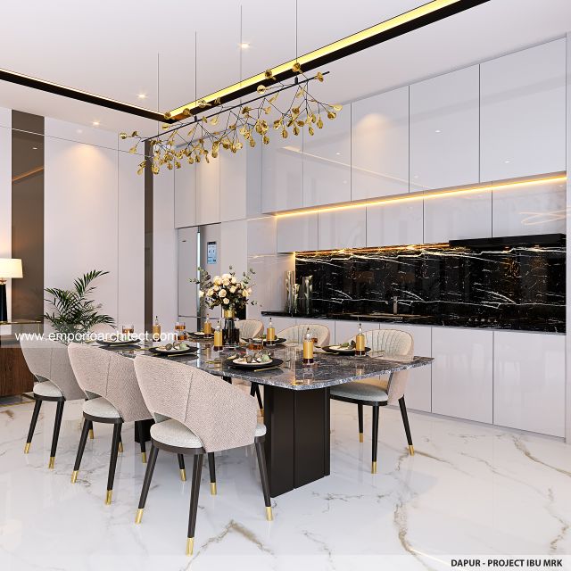 Desain Dapur Rumah Modern 1 Lantai Ibu MRK di Bandung