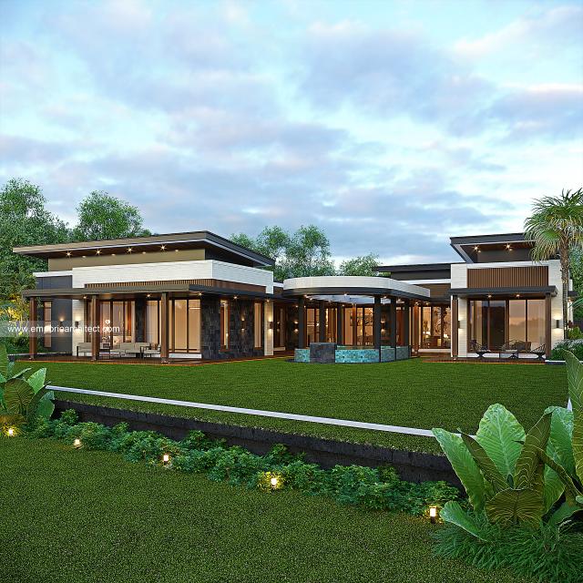 Desain Tampak Belakang Rumah Modern 1 Lantai Bapak TBG di Baturaja, Sumatera Selatan