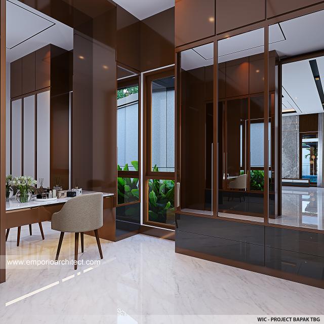 Desain Walk In Closet Rumah Modern 1 Lantai Bapak TBG di Baturaja, Sumatera Selatan