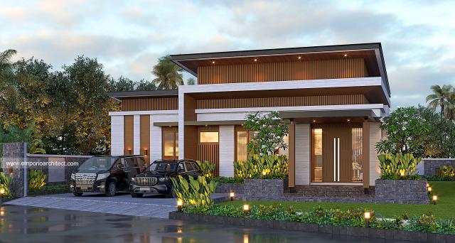 Gambar 2 Desain Rumah Modern 1 Lantai Ibu Lusi K. di  Kuningan, Jawa Barat