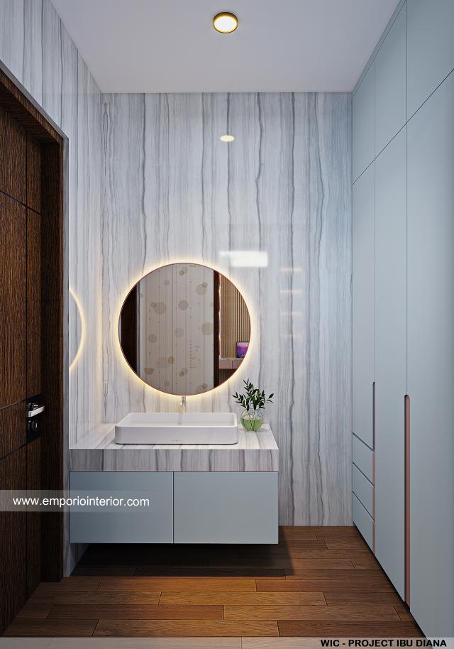 Desain Walk In Closet Rumah Modern 1 Lantai Ibu Diana di Ciawi, Bogor