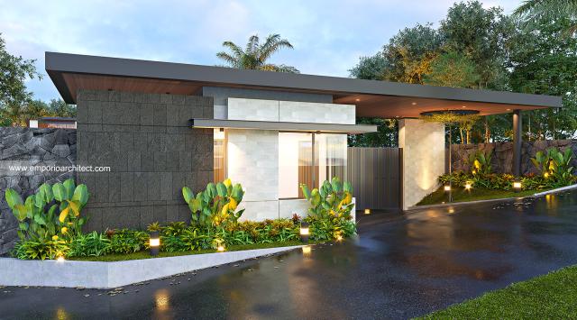 Desain Tampak Depan Dengan Pagar Rumah Modern 1 Lantai Ibu Diana di Ciawi, Bogor