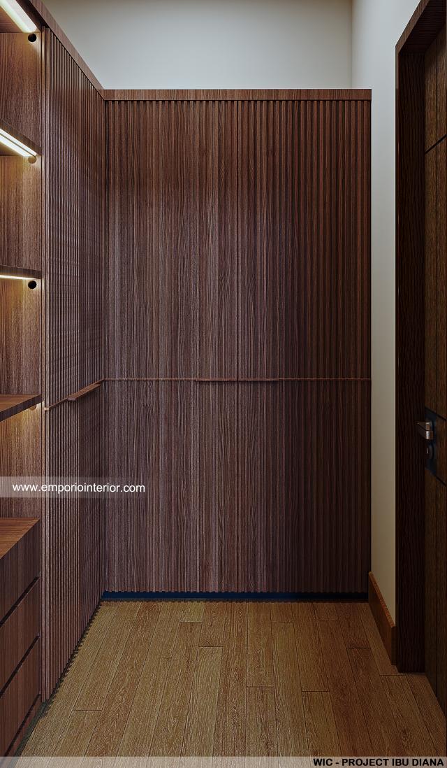 Desain Walk In Closet Rumah Modern 1 Lantai Ibu Diana di Ciawi, Bogor