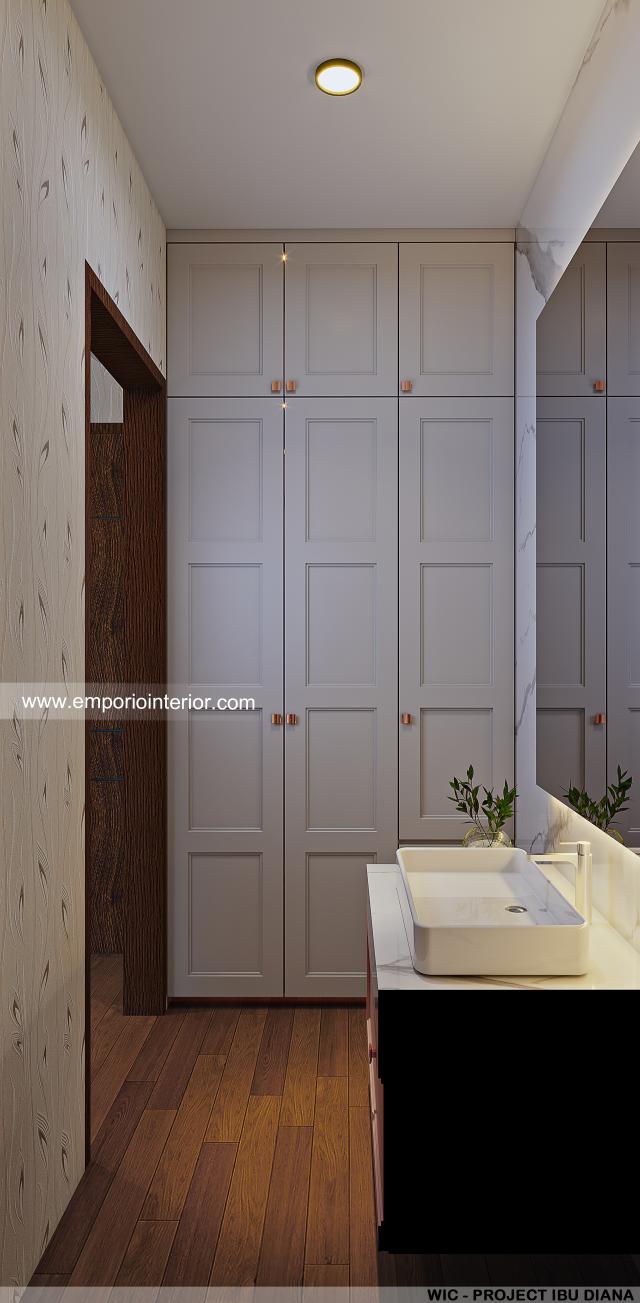 Desain Walk In Closet Rumah Modern 1 Lantai Ibu Diana di Ciawi, Bogor