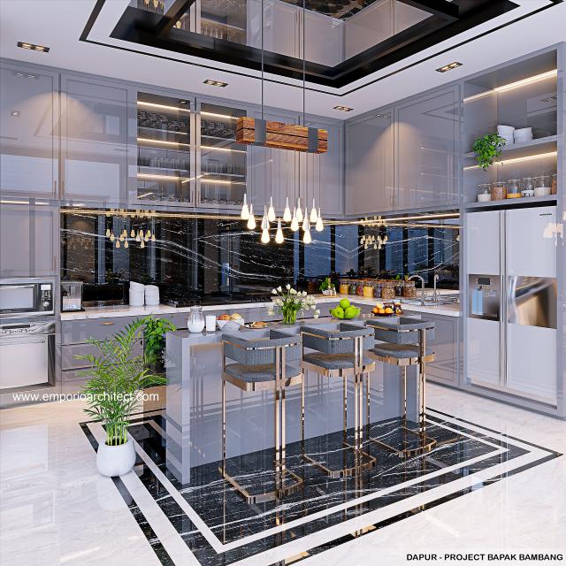 Desain Dapur Rumah Modern 1 Lantai Bapak BBG di Jember