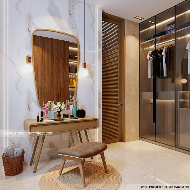 Desain Walk In Closet Rumah Modern 1 Lantai Bapak BBG di Jember