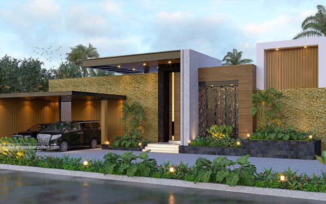 Desain Rumah Modern 1 Lantai Bapak BBG di Jember - Tampak Depan