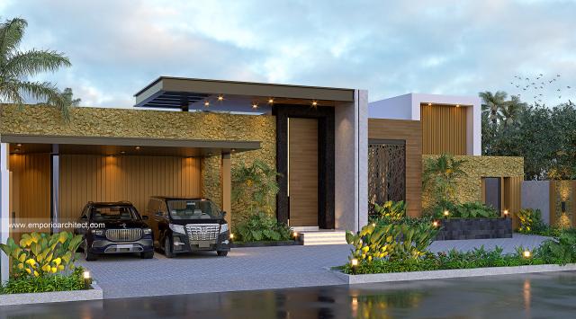 Desain Tampak Depan 2 Rumah Modern 1 Lantai Bapak BBG di Jember