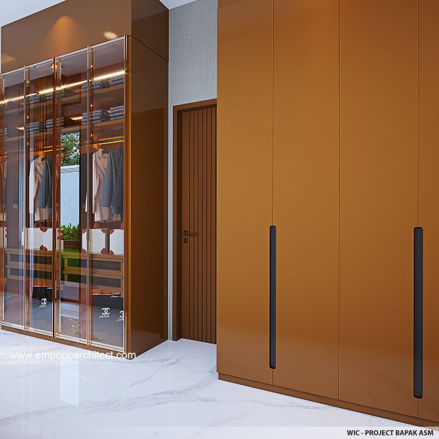 Desain Walk In Closet Rumah Villa Bali Modern 1 Lantai Bapak ASM di Musi Banyuasin, Sumatera Selatan