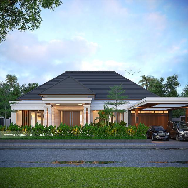 Desain Rumah Modern 1 Lantai Bapak TDD di Madiun, Jawa Timur - Tampak Depan