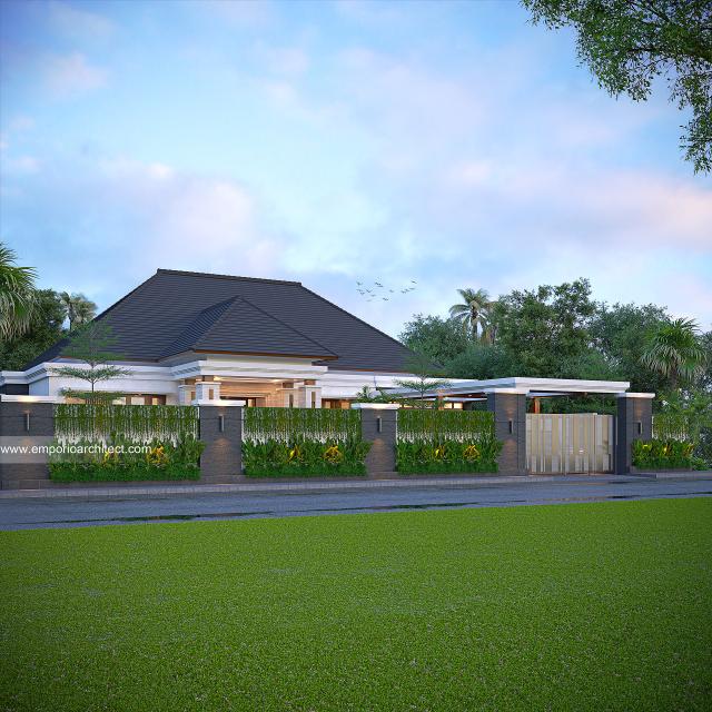 Desain Tampak Depan Dengan Pagar Rumah Modern 1 Lantai Bapak TDD di Madiun, Jawa Timur