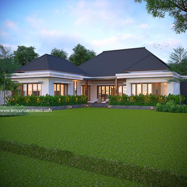 Desain Tampak Belakang Rumah Modern 1 Lantai Bapak TDD di Madiun, Jawa Timur