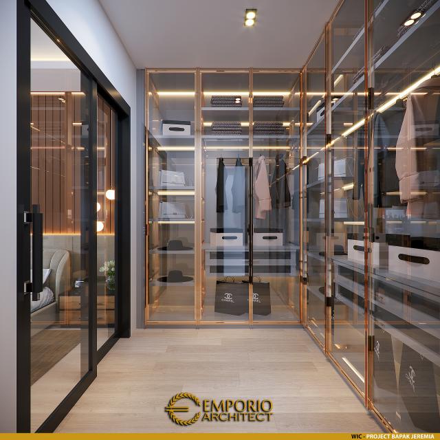 Desain Walk In Closet Rumah Modern 1 Lantai Bapak Jeremia di Pekanbaru, Riau 