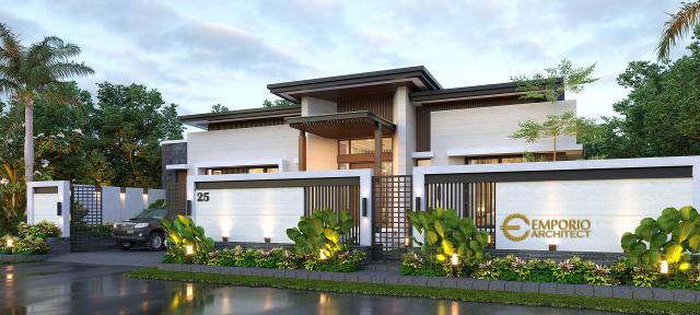 Desain Tampak Depan Dengan Pagar Rumah Modern 1 Lantai Bapak Jeremia di Pekanbaru, Riau