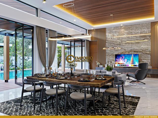 Desain Ruang Makan Rumah Modern 1 Lantai Bapak Wawan di Jakarta