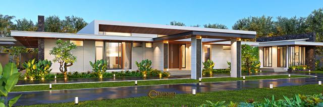 Desain Rumah Modern 1 Lantai Bapak Wawan di Jakarta - Tampak Depan