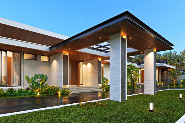 Desain Tampak Detail Depan Rumah Modern 1 Lantai Bapak Wawan di Jakarta