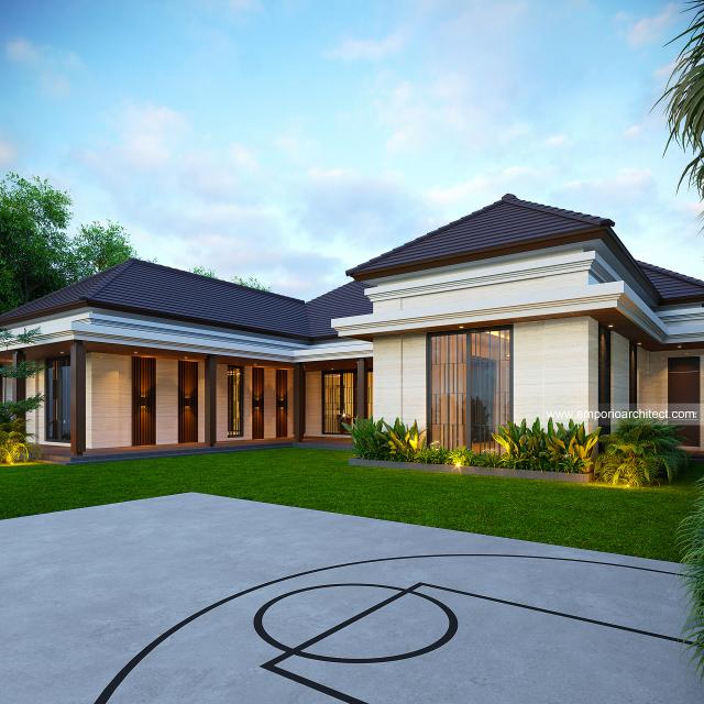 Desain Tampak Detail Belakang Rumah Modern 1 Lantai Ibu OT di Semarang