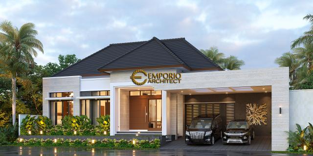 Desain Tampak Depan 2 Rumah Modern 1 Lantai Bapak Dwiandi di Palembang