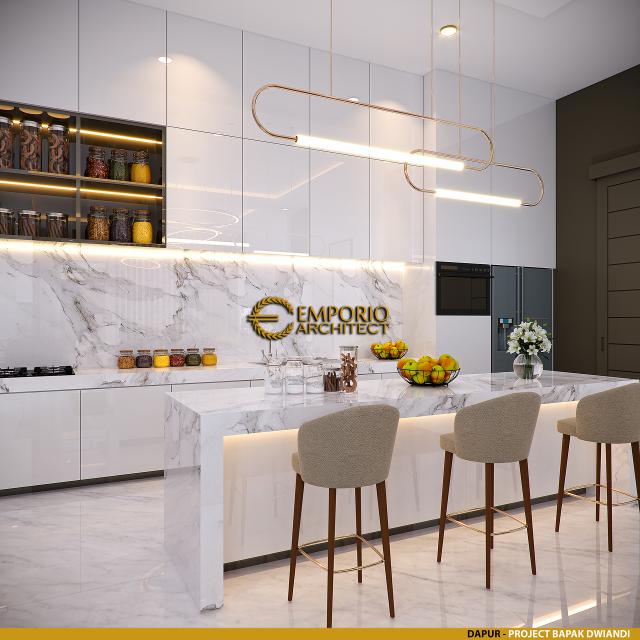 Desain Dapur Rumah Modern 1 Lantai Bapak Dwiandi di Palembang