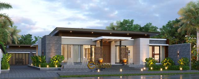 Desain Rumah Modern 1 Lantai Bapak Kevin di Palangka Raya, Kalimantan Tengah - Tampak Depan