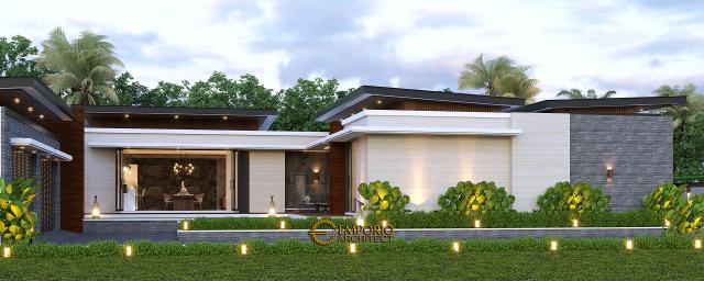 Desain Tampak Samping Rumah Modern 1 Lantai Bapak Kevin di Palangka Raya, Kalimantan Tengah