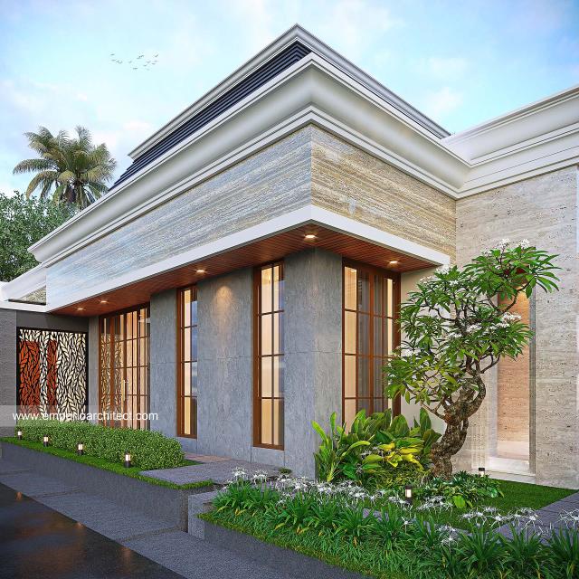 Desain Tampak Detail Samping Rumah Modern 1 Lantai Bapak RLD di Jakarta Timur