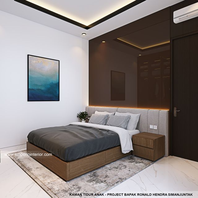 Desain Kamar Tidur Anak Rumah Modern 1 Lantai Bapak RLD di Jakarta Timur