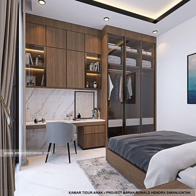 Desain Kamar Tidur Anak Rumah Modern 1 Lantai Bapak RLD di Jakarta Timur