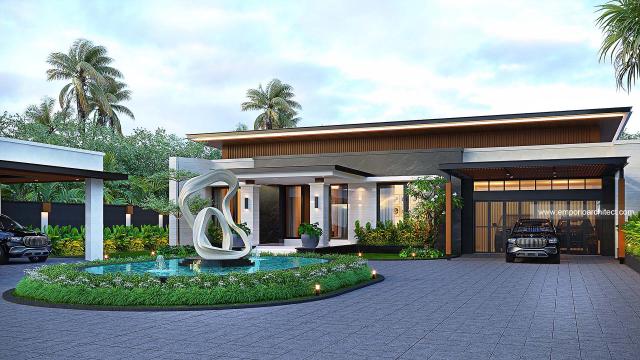 Desain Tampak Depan 3 Rumah Modern 1 Lantai Bapak RDY II di Kalimantan Tengah