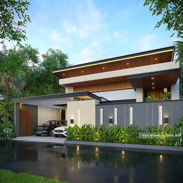 #frontfacadedesign - Mr. RST 1614 Modern House 1 Floor Design - Bantul, Yogyakarta - Code 33584