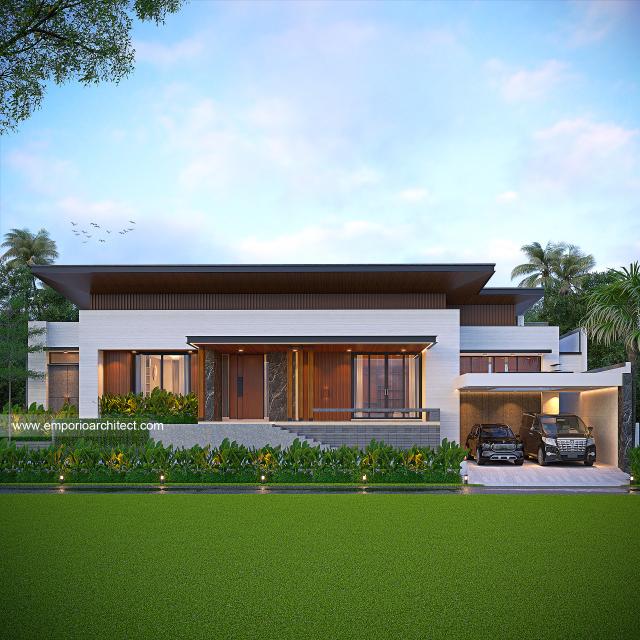 Desain Rumah Modern 1 Lantai Ibu MHL di Semarang - Tampak Depan