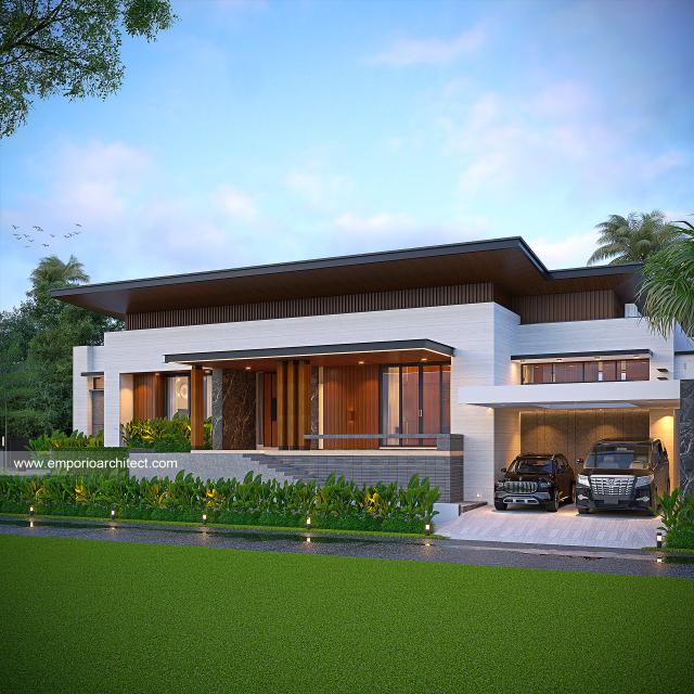 Desain Tampak Depan 2 Rumah Modern 1 Lantai Ibu MHL di Semarang