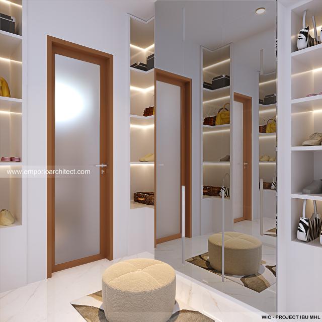 Desain Walk in Closet Rumah Modern 1 Lantai Ibu MHL di Semarang