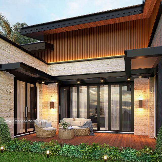 Desain Tampak Belakang Rumah Modern 1 Lantai Bapak DDA di Bandung