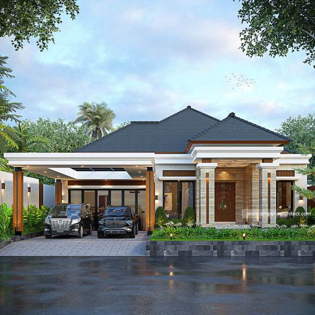 Desain Rumah Modern 1 Lantai Bapak E di  Kalimantan Tengah