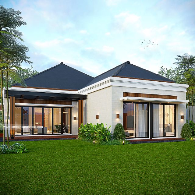 Gambar 3 Desain Rumah Modern 1 Lantai Bapak E di  Kalimantan Tengah