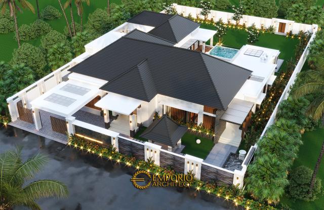 Desain Master Plan Tampak Depan Rumah Modern 1 Lantai Bapak Malik di Sragen, Jawa Tengah