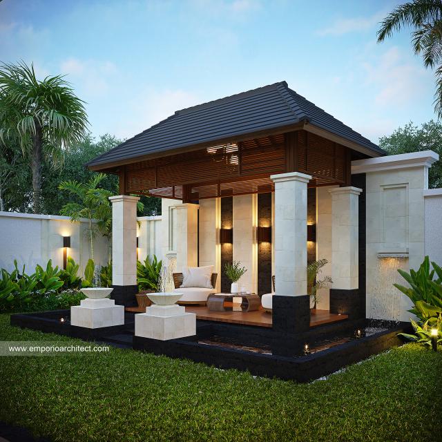 Desain Area Gazebo Rumah Modern 1 Lantai Bapak RTM di Sumatera Utara