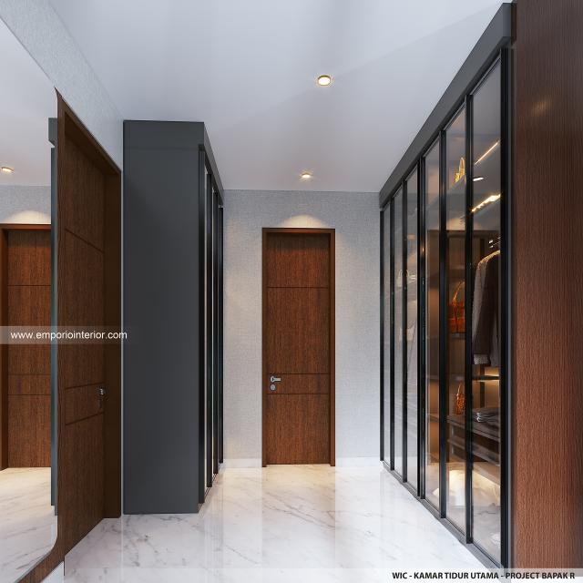 Desain Walk In Closet Rumah Modern 1 Lantai Bapak RTM di Sumatera Utara